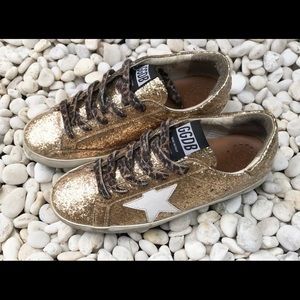 Golden Goose GGDB Leopard Lace-Up Glitter Kids Sne